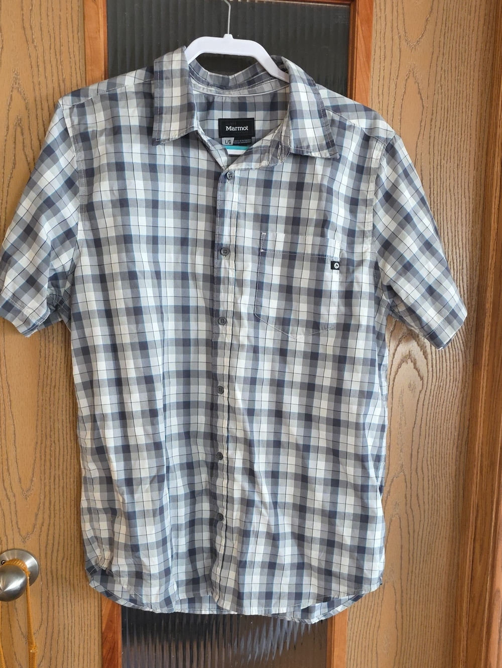 Marmot Men's Short-Sleeve Plaid Button-Up Shirt - Blue/Gray